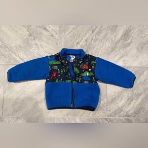 North Face Blue and Black Dinosaur Print Jacket 6-12 Months